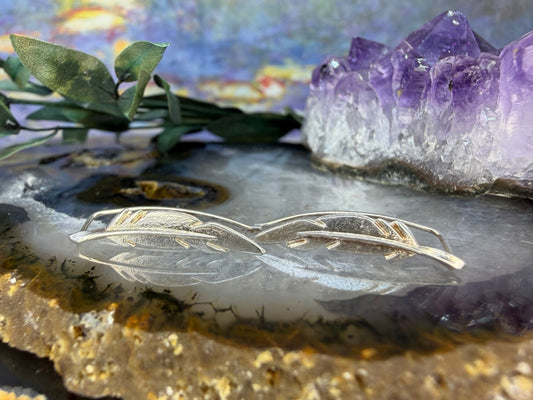 Zilveren veer oorbellen