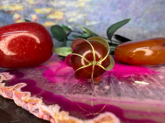 14 karaat gouden carneool hanger