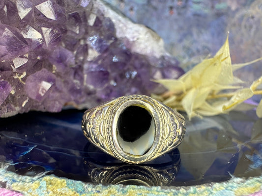 Zilveren ring met onyx