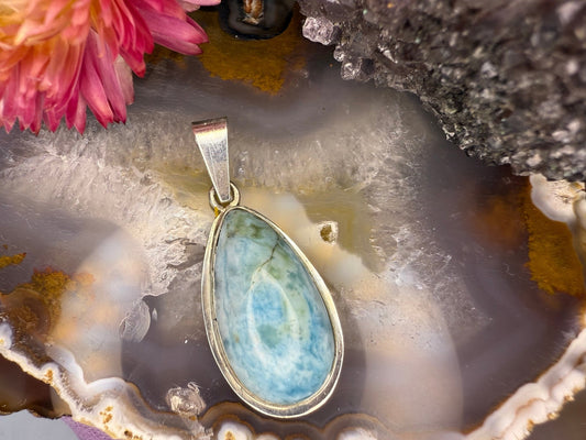 Zilveren hanger met turkoois