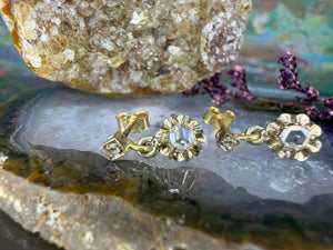 9 karaat antieke oorbellen met diamant 9 karaat antieke oorbellen met diamant