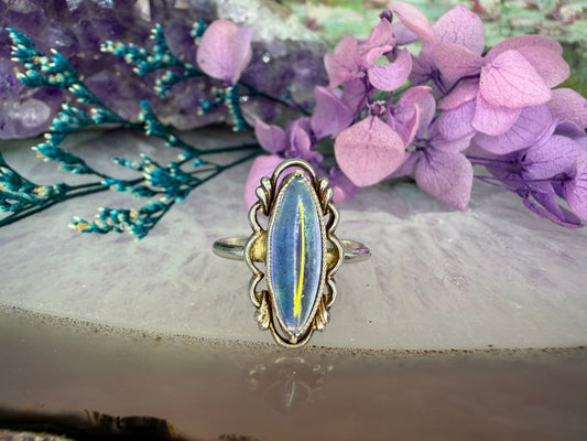 Zilveren ring met blauwe steen