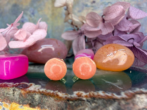 8 karaat rhodochrosiet oorknoppen 8 karaat rhodochrosiet oorknoppen