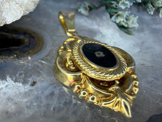 14 karaat gouden victoriaanse rouwhanger