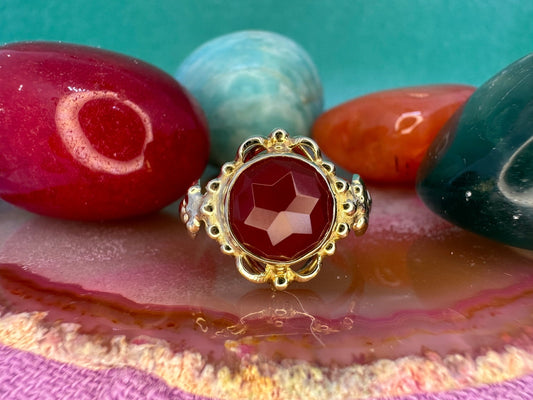 14 karaat gouden carneool ring