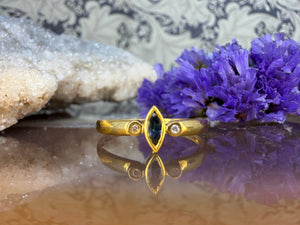 18 karaat gouden saffier diamant ring 18 karaat gouden saffier diamant ring