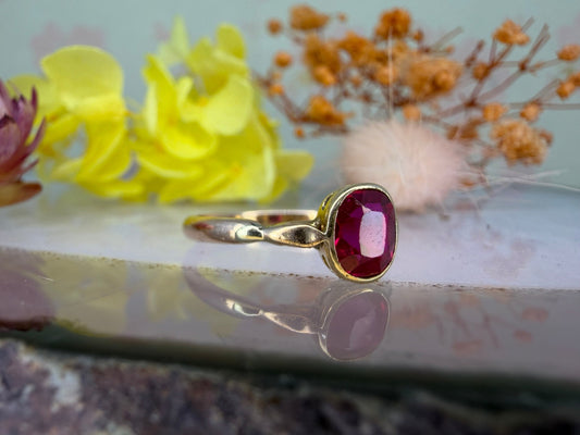 14 karaat gouden robijn ring