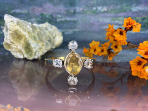 14 karaat gouden ring met citrien diamant 14 karaat gouden ring met citrien diamant
