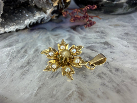 14 karaat gouden parel hanger