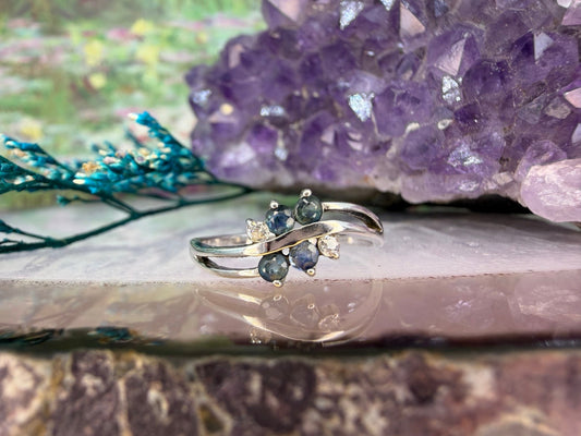 Zilveren topaas ring