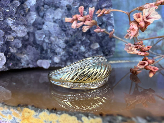 8 karaat dome ring met diamant