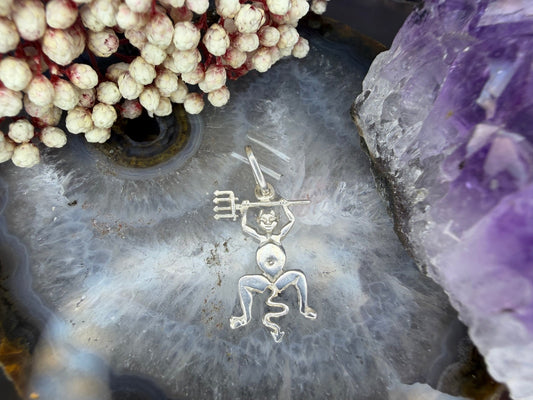 Zilveren hanger duiveltje