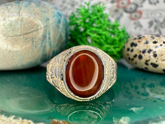 Zilveren ring met carneool agaat