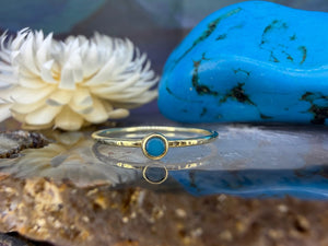 14 karaat gouden ring met turkoois 14 karaat gouden ring met turkoois
