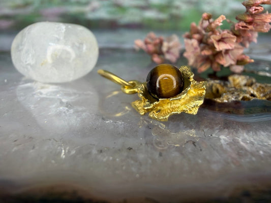 18 karaat gouden tijgeroog hanger