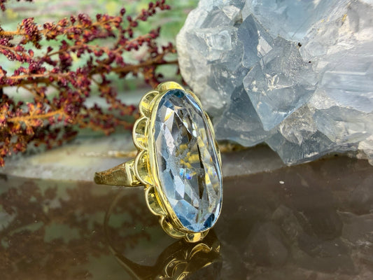 14 karaat gouden topaas ring