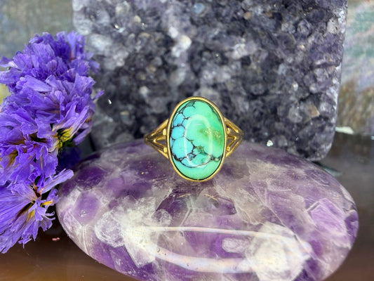 14 karaat gouden turkoois ring