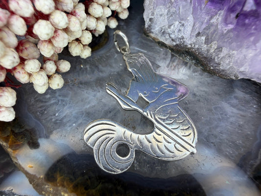 Zilveren meerman hanger