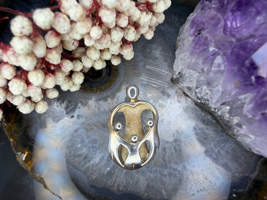 Zilveren hanger moeder en kinderen