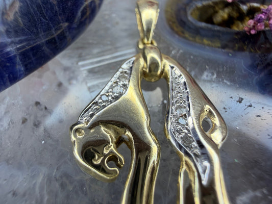 14 karaat gouden panter hanger