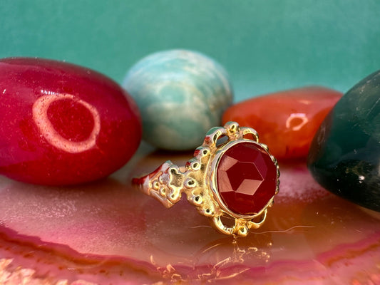 14 karaat gouden carneool ring