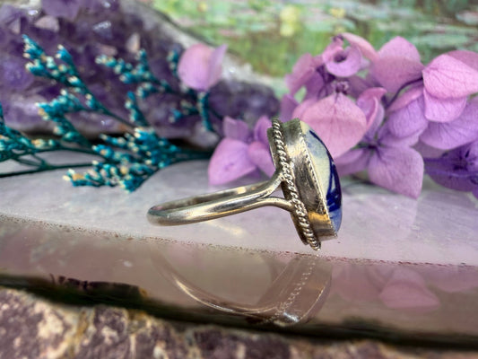 Zilveren delfts blauwe ring
