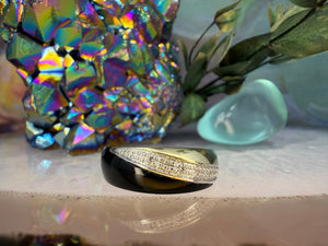 8 karaat onyx en diamant ring 8 karaat onyx en diamant ring