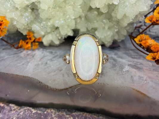 14 karaat gouden opaal ring