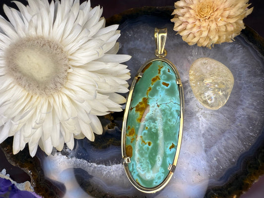 14 karaat gouden turkoois hanger