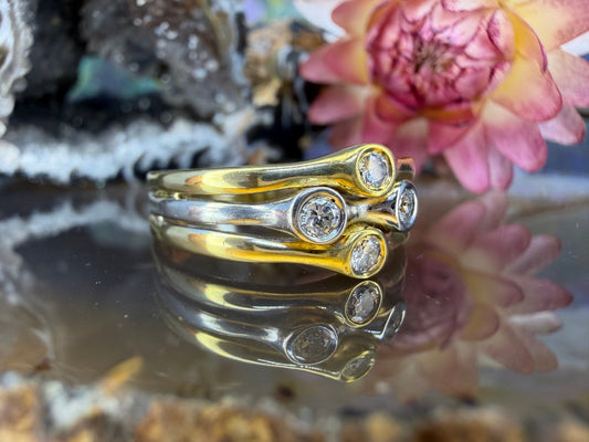 18 karaat gouden diamanten ring