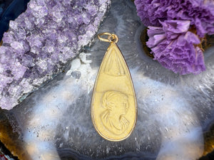14 karaat gouden steencamee hanger 14 karaat gouden steencamee hanger