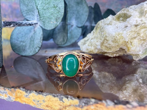 14 karaat gouden chrysopraas ring 14 karaat gouden chrysopraas ring