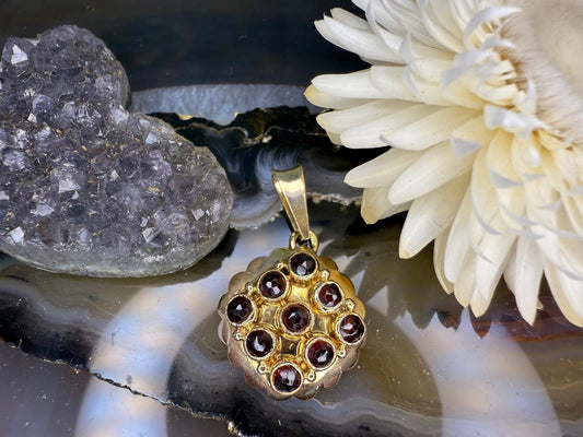 14 karaat gouden granaat hanger