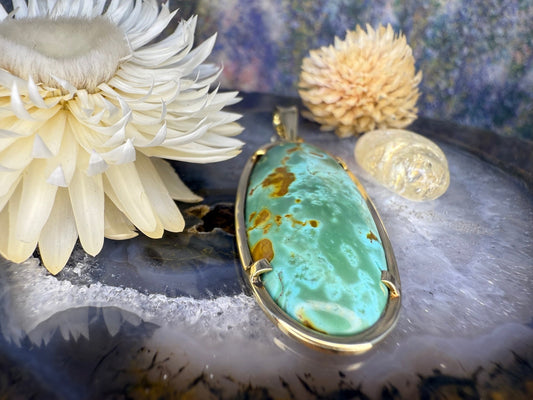 14 karaat gouden turkoois hanger