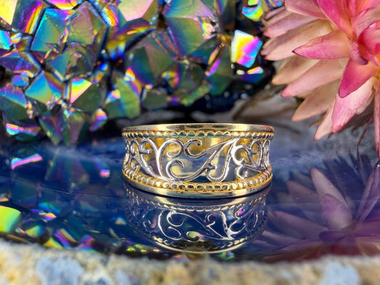 14 karaat gouden filigraan ring