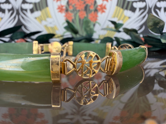 14 karaat gouden jade armband