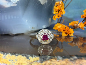 10 karaat robijn en diamant ring 10 karaat robijn en diamant ring