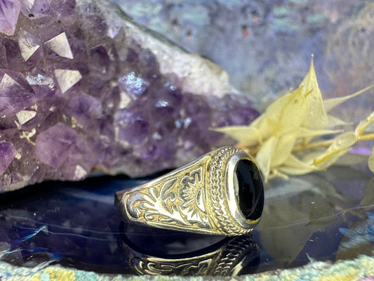 Zilveren ring met onyx