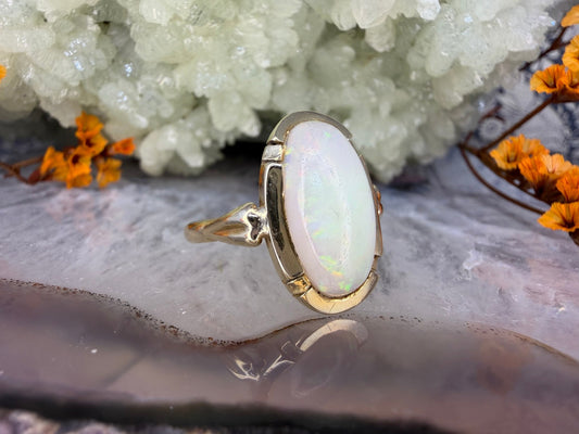 14 karaat gouden opaal ring
