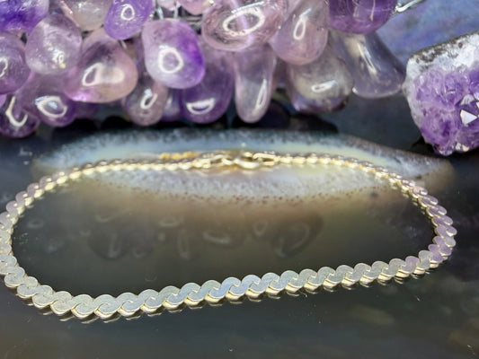 zilveren platte gourmet armband