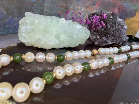 14 karaat gouden parelketting