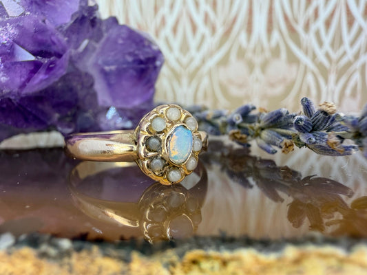 14 karaat gouden opaal ring