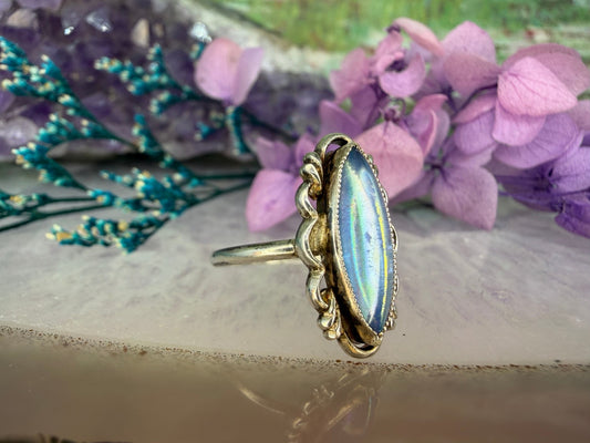 Zilveren ring met blauwe steen