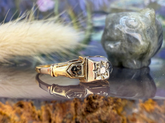 10 karaat Edwardiaanse ring met diamant