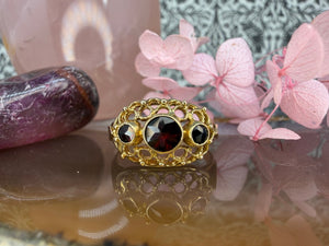 14 karaat gouden granaat ring 14 karaat gouden granaat ring
