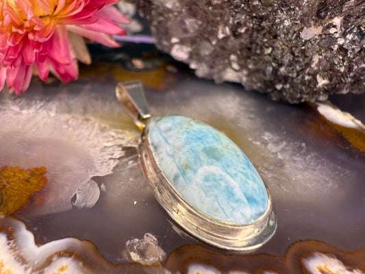 Zilveren hanger met turkoois