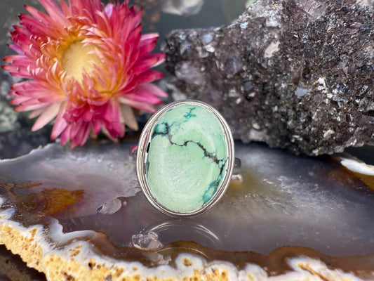 Zilveren turkoois ring