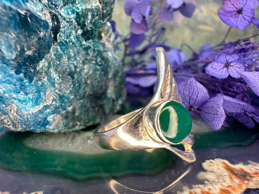 Zilveren ring met chrysopraas