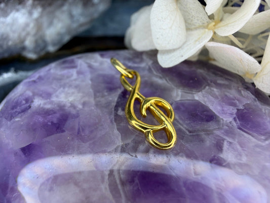 14 karaat gouden vioolsleutel hanger