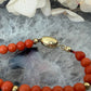 14 karaat gouden bloedkoraal choker